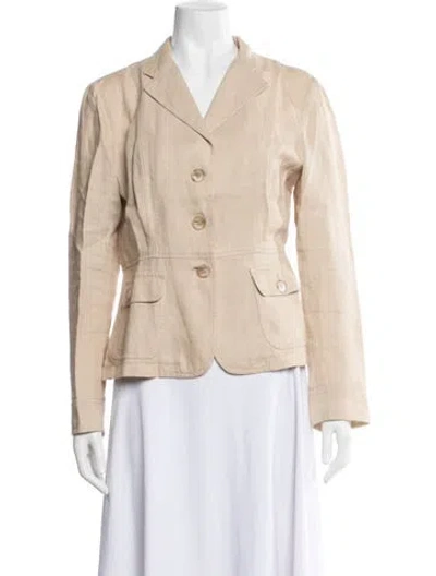 Pre-owned Max Mara Linen Blazer In Neutral