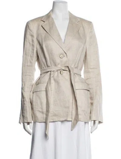 Pre-owned Max Mara Linen Blazer In Neutral