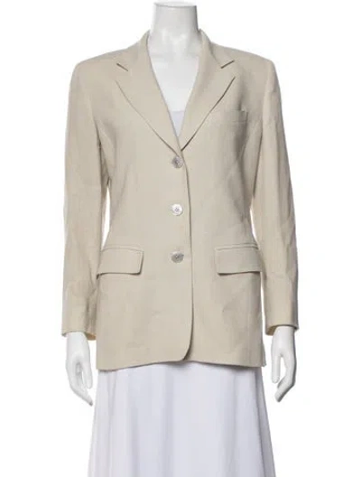 Pre-owned Max Mara Linen Blazer In Neutrals