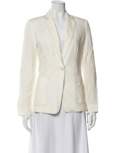 Pre-owned Max Mara Linen Blazer In Neutrals