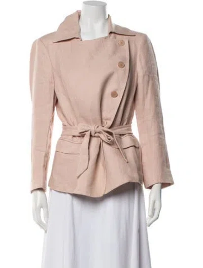 Pre-owned Max Mara Linen Blazer In Pink