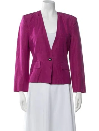 Pre-owned Max Mara Linen Blazer In Purple