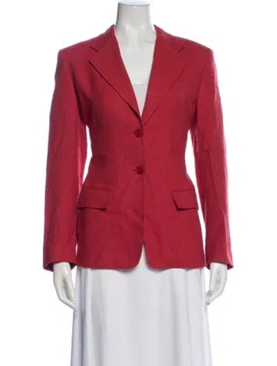Pre-owned Max Mara Linen Blazer In Red