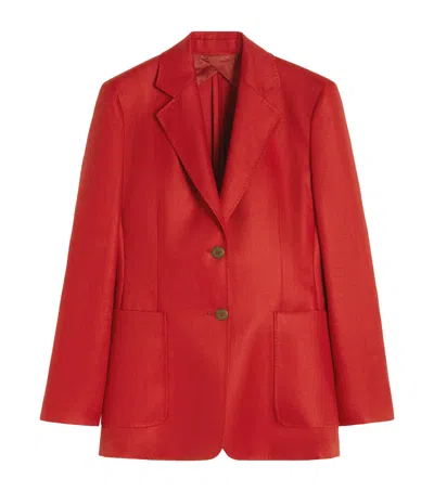 Max Mara Linen Blazer In Red