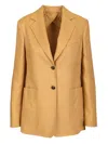 Max Mara Linen Blazer In Nude