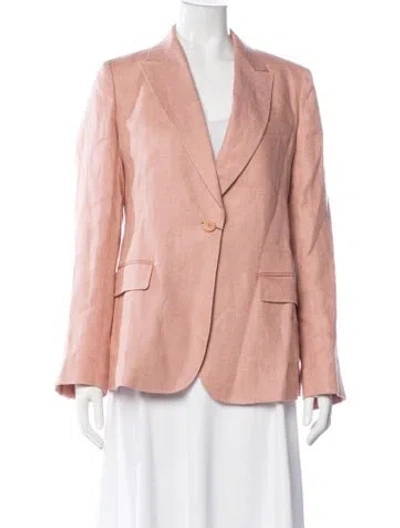 Pre-owned Max Mara Linen Blazer W/ Tags In Pink
