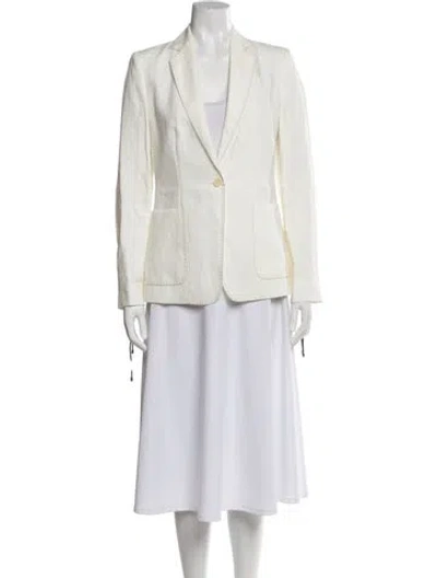 Pre-owned Max Mara Linen Blazer W/ Tags In White