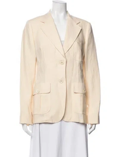 Pre-owned Max Mara Linen Blazer W/ Tags In Yellow