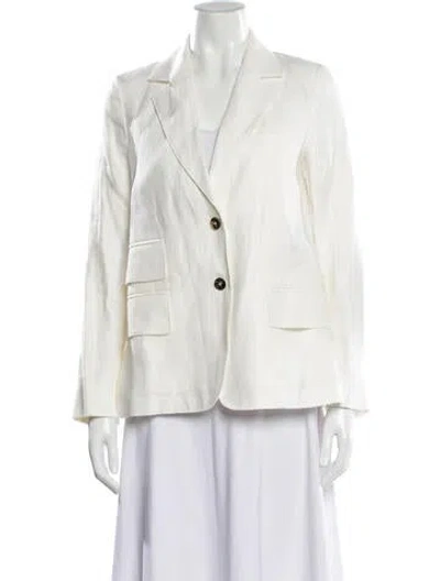 Pre-owned Max Mara Linen Blazer In White