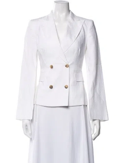Pre-owned Max Mara Linen Blazer In White