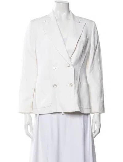 Pre-owned Max Mara Linen Blazer In White