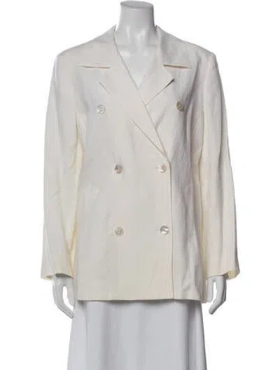 Pre-owned Max Mara Linen Blazer In White