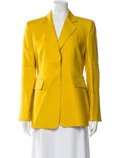 Pre-owned Max Mara Linen Blazer In Yellow