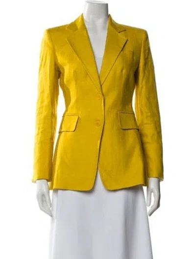 Pre-owned Max Mara Linen Blazer In Yellow