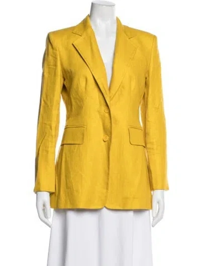 Pre-owned Max Mara Linen Blazer In Yellow