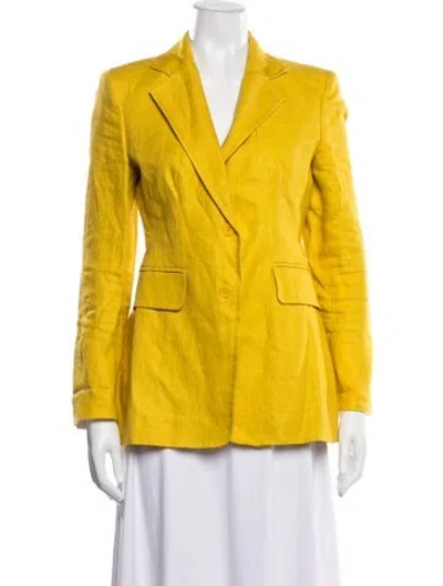 Pre-owned Max Mara Linen Blazer In Yellow