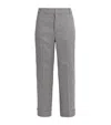 Max Mara Linen-blend Houndstooth Trousers In Navy