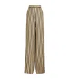 Max Mara Cestino Striped Palazzo Pants In Beige