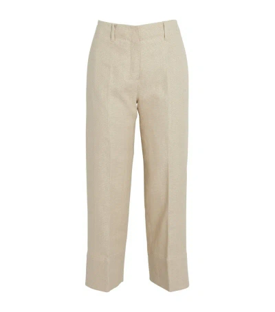 Max Mara Linen-blend Tailored Trousers In White