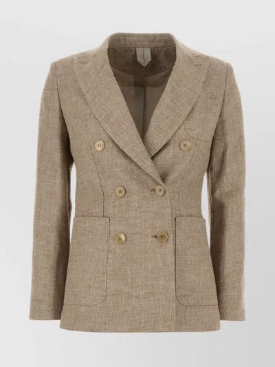 MAX MARA LINEN BLEND TARGA BLAZER WITH BUTTON DETAILING