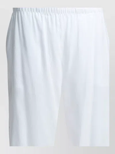Max Mara Linen Blend Wide Leg Casual Pants In White