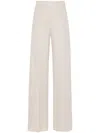 Max Mara Linen Blend Wide-leg Trousers In Neutral