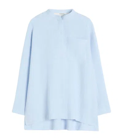 Max Mara Linen Cantico Shirt In Blue