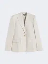 Max Mara Linen Canvas Blazer In Neutral