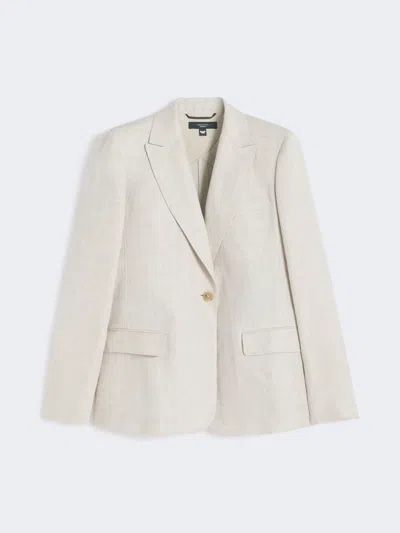 Max Mara Linen Canvas Blazer In Neutral