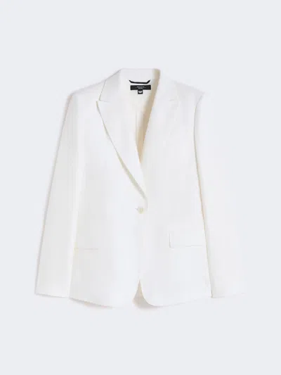 Max Mara Linen Canvas Blazer In White