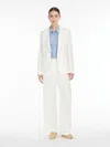 Max Mara Linen Canvas Blazer In White