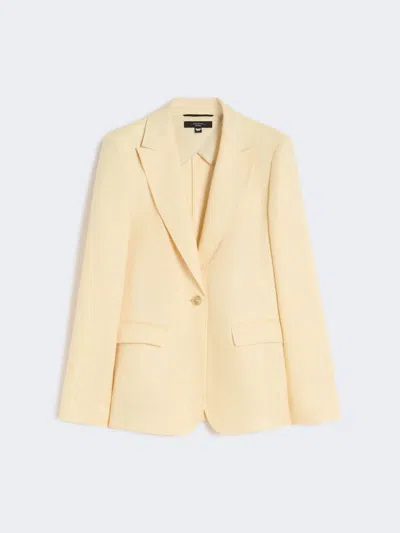 Max Mara Linen Canvas Blazer In Yellow