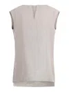 Max Mara Split Neckline Sleeveless Blouse In Gray
