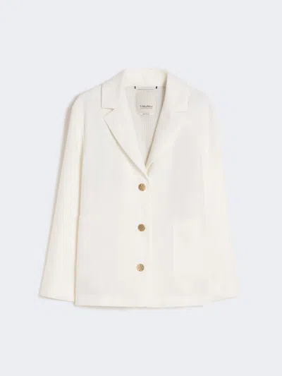 Max Mara Linen Canvas Boxy Jacket In Neutral