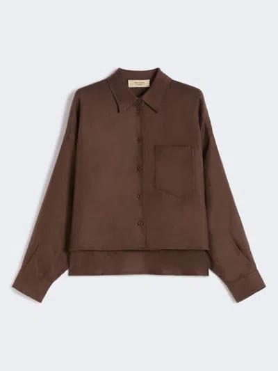 Max Mara Linen Canvas Jacket In Brown