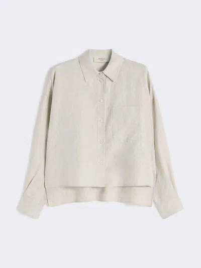 Max Mara Linen Canvas Jacket In Neutral