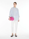 Max Mara Linen Canvas Shirt In Light Blue