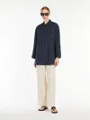 Max Mara Linen Canvas Shirt In Ultramarine