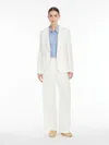 Max Mara Linen Canvas Trousers In White