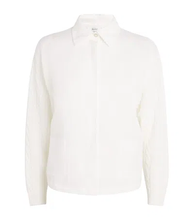 Max Mara Linen Cardigan In White