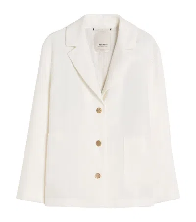 Max Mara Linen Carlotta Blazer In White