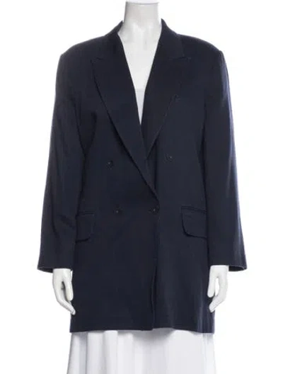 Pre-owned Max Mara Linen Coat In Blue