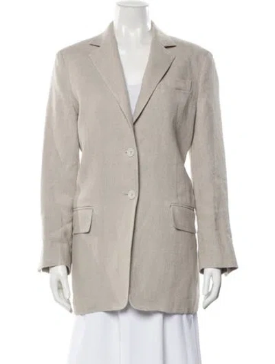Pre-owned Max Mara Linen Coat In Neutral