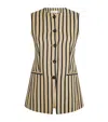 MAX MARA LINEN-COTTON-BLEND STRIPE WAISTCOAT