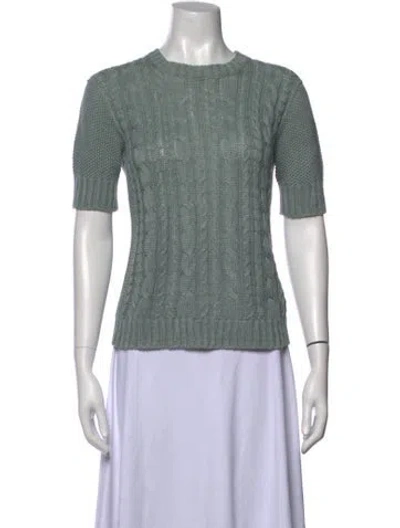 Pre-owned Max Mara Linen Crew Neck Sweater In Green
