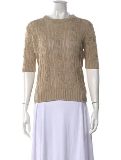 Pre-owned Max Mara Linen Crew Neck Sweater In Neutral