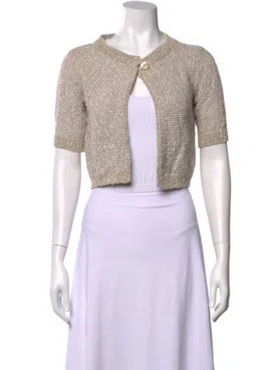 Pre-owned Max Mara Linen Crew Neck Sweater In Neutral