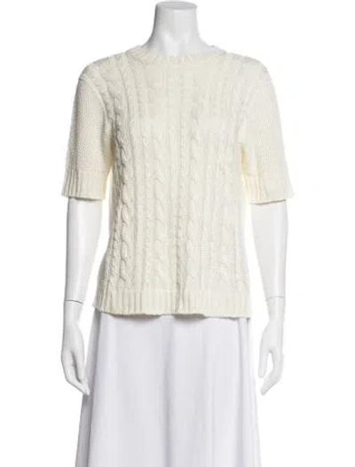 Pre-owned Max Mara Linen Crew Neck Sweater In Neutrals