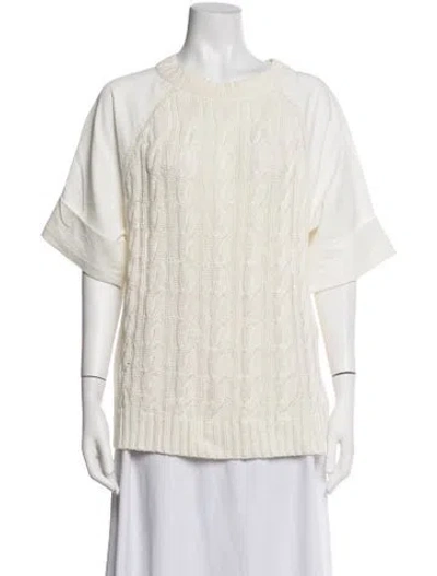 Pre-owned Max Mara Linen Crew Neck Sweater In Neutrals