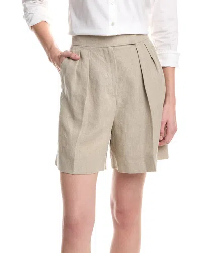 Max Mara Linen Dindy Short In Neutral